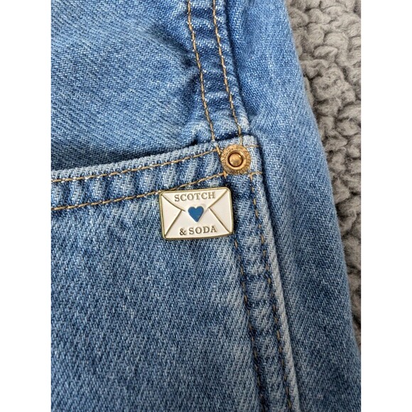 Scotch & Soda Jeans Womens 27/32 Bandit Boyfriend Blue Color Block Cotton Pins - Picture 5 of 15